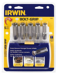 Irwin - 5 Piece Bolt & Screw Extractor Set - 3/8" Drive, Molded Plastic Case - Exact Tooling