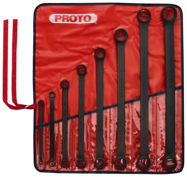 Proto - 8 Pc, 5/16 x 3/8 - 1-1/16 x 1-1/4", 12-Point Box End Wrench Set - Exact Tooling