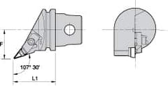Kennametal - Right Hand Cut, Size KM32, VBMR Insert Compatiblity, External Modular Turning & Profiling Cutting Unit Head - 22mm Ctr to Cutting Edge, 35mm Head Length, Through Coolant, Series Top Notch - Exact Tooling