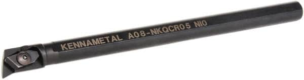 Kennametal - NP.., 17.5° Lead Angle A-NKQC Internal Right Hand Indexable Profiling Toolholder - 1/2" Shank Width, 8" Long, Steel, Through Coolant - Exact Tooling