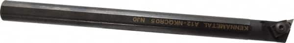 Kennametal - NP.., 17.5° Lead Angle A-NKQC Internal Right Hand Indexable Profiling Toolholder - 3/4" Shank Width, 10" Long, Steel, Through Coolant - Exact Tooling