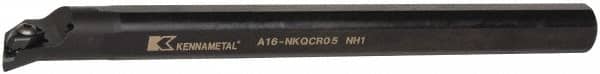 Kennametal - NP.., 17.5° Lead Angle A-NKQC Internal Right Hand Indexable Profiling Toolholder - 1" Shank Width, 12" Long, Steel, Through Coolant - Exact Tooling