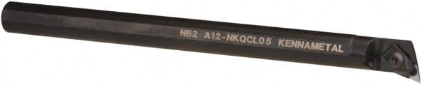 Kennametal - NP.., 17.5° Lead Angle A-NKQC Internal Left Hand Indexable Profiling Toolholder - 3/4" Shank Width, 10" Long, Steel, Through Coolant - Exact Tooling