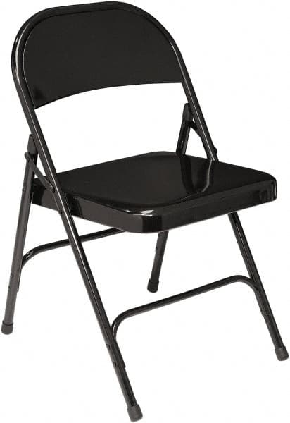NPS - 18-1/4" Wide x 18-1/2" Deep x 29-1/4" High, Steel Standard Folding Chair - Black - Exact Tooling
