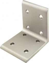 80/20 Inc. - 80mm Wide, Open Shelving 8 Hole Inside Corner Bracket - Aluminum, Clear Anodized Finish, 76mm Long, Use with 40 Series & Bolt Kit 75-3422 - Exact Tooling