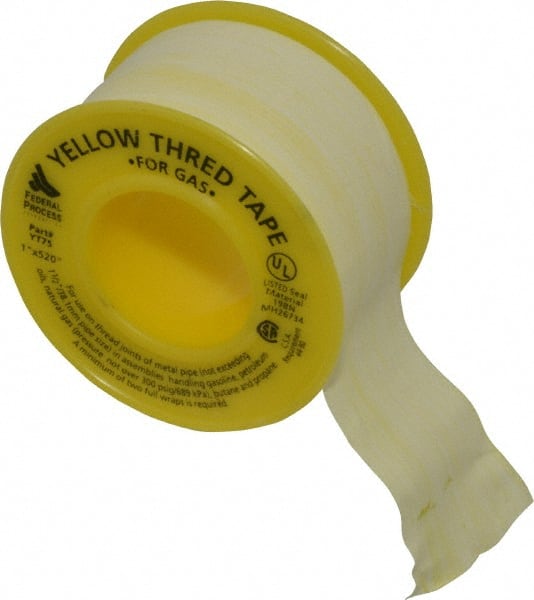 Federal Process - 1" Wide x 520" Long Gas Pipe Repair Tape - 3.8 mil Thick, -450 to 550°F, Yellow - Exact Tooling
