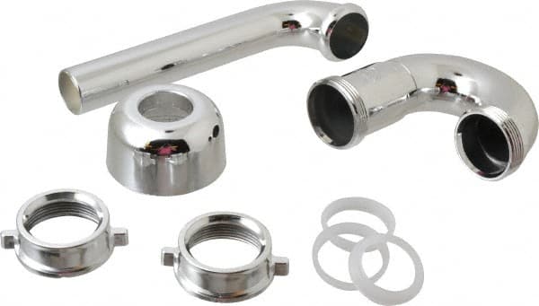 Federal Process - 1-1/4 Outside Diameter, P Trap with Wall Pipe - Chrome Coated, PVC - Exact Tooling