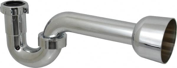 Federal Process - 1-1/2 Outside Diameter, P Trap with Wall Pipe - Chrome Coated, PVC - Exact Tooling