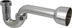 Federal Process - 1-1/2 Outside Diameter, P Trap with Wall Pipe - Chrome Coated, PVC - Exact Tooling