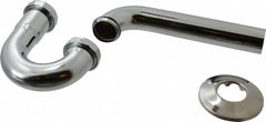 Federal Process - 1-1/4 Outside Diameter, 20 Gauge, P Trap with Wall Pipe - Chrome Coated, Brass - Exact Tooling