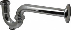 Federal Process - 1-1/4 Outside Diameter, 20 Gauge, P Trap with Wall Pipe and Cleanout Plug - Chrome Coated, Brass - Exact Tooling