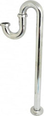 Federal Process - 1-1/4 Outside Diameter, 17 Gauge, S Trap with Floor Pipe - Chrome Coated, Brass - Exact Tooling