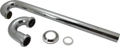 Federal Process - 1-1/2 Outside Diameter, 17 Gauge, S Trap with Floor Pipe - Chrome Coated, Brass - Exact Tooling