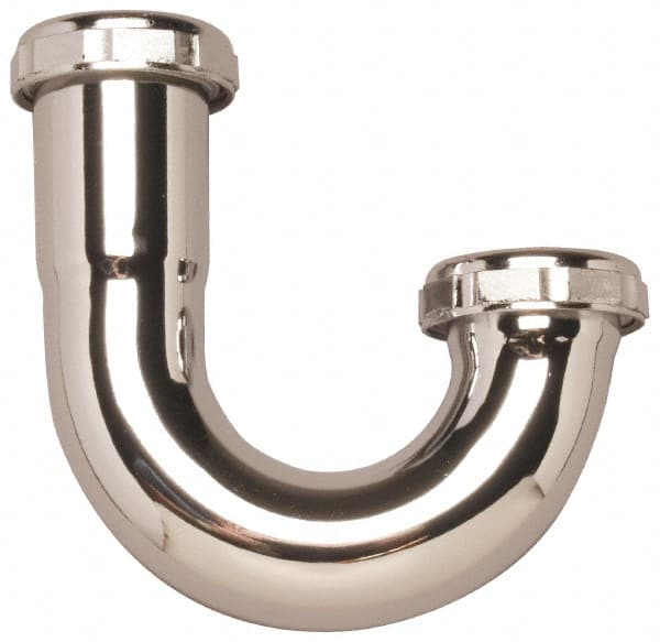Federal Process - 1-1/2 Outside Diameter, 17 Gauge, P Trap J Bend Only - Chrome Coated, Brass - Exact Tooling