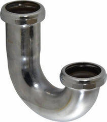 Federal Process - 1-1/2 Outside Diameter, 20 Gauge, P Trap J Bend Only - Chrome Coated, Brass - Exact Tooling