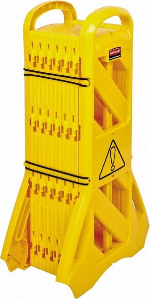 Rubbermaid - 40" High Folding Barricade - Plastic, Yellow - Exact Tooling