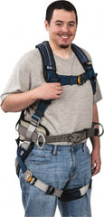 DBI/SALA - 420 Lb Capacity, Size L, Full Body Construction Safety Harness - Polyester Webbing, Side D-Ring, Quick Connect Leg Strap, Quick Connect Chest Strap - Exact Tooling