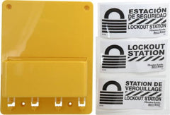 Master Lock - 1 Piece, Empty Polycarbonate Tag and Padlock / Hasp Station - 7-3/4 Inch Wide x 9-3/4 Inch High x 2-7/8 Inch Deep, Yellow - Exact Tooling