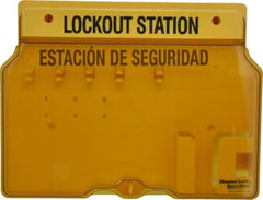 Master Lock - 1 Piece, Empty Polycarbonate Padlock Station - 16 Inch Wide x 12-1/4 Inch High x 1-3/4 Inch Deep, Yellow, Covered - Exact Tooling
