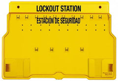 Master Lock - 1 Piece, Empty Polycarbonate Padlock Station - 22 Inch Wide x 15-1/2 Inch High x 1-3/4 Inch Deep, Yellow, Covered - Exact Tooling