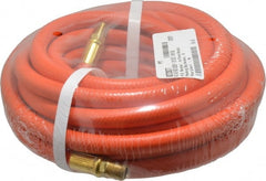 PRO-SOURCE - 3/8" ID x 19/32" OD 25' Long Multipurpose Air Hose - MNPT x MNPT Ends, 300 Working psi, 23 to 150°F, 1/4" Fitting, Orange - Exact Tooling