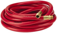 PRO-SOURCE - 1/2" ID x 3/4" OD 25' Long Multipurpose Air Hose - MNPT x MNPT Ends, 300 Working psi, 23 to 150°F, 1/2" Fitting, Red - Exact Tooling