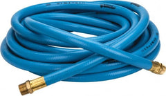 PRO-SOURCE - 1/2" ID x 3/4" OD 25' Long Multipurpose Air Hose - MNPT x MNPT Ends, 300 Working psi, 23 to 150°F, 1/2" Fitting, Blue - Exact Tooling