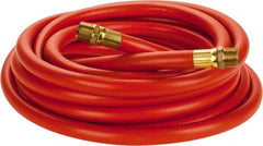 PRO-SOURCE - 1/2" ID x 3/4" OD 25' Long Multipurpose Air Hose - MNPT x MNPT Ends, 300 Working psi, 23 to 150°F, 1/2" Fitting, Orange - Exact Tooling