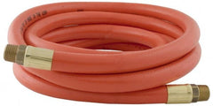 PRO-SOURCE - 1/2" ID x 3/4" OD 100' Long Multipurpose Air Hose - MNPT x MNPT Ends, 300 Working psi, 23 to 150°F, 1/2" Fitting, Orange - Exact Tooling