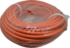 PRO-SOURCE - 3/8" ID x 19/32" OD 100' Long Multipurpose Air Hose - MNPT x MNPT Ends, 300 Working psi, 23 to 150°F, 1/4" Fitting, Orange - Exact Tooling