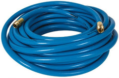PRO-SOURCE - 1/2" ID x 3/4" OD 100' Long Multipurpose Air Hose - MNPT x MNPT Ends, 300 Working psi, 23 to 150°F, 1/2" Fitting, Blue - Exact Tooling