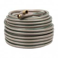 Made in USA - 150' Long Reel Hose - 5/8" Diam, 3/4" GHT, Rubber/Vinyl, 212 psi, All Season, Beige - Exact Tooling