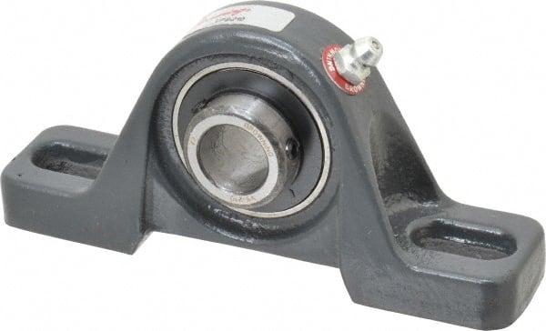 Browning - 5/8" ID, 4-7/8" OAL x 2-7/32" OAH Pillow Block - 1,444 Lb Static Cap, 2,611 Lb Dyn Cap, 3-5/8" Btw Mnt Hole Ctrs, 1-3/16" Base-to-Ctr Ht, Cast Iron - Exact Tooling