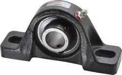 Browning - 3/4" ID, 5" OAL x 2-17/32" OAH Pillow Block - 1,444 Lb Static Cap, 2,611 Lb Dyn Cap, 3-25/32" Btw Mnt Hole Ctrs, 1-5/16" Base-to-Ctr Ht, Cast Iron - Exact Tooling