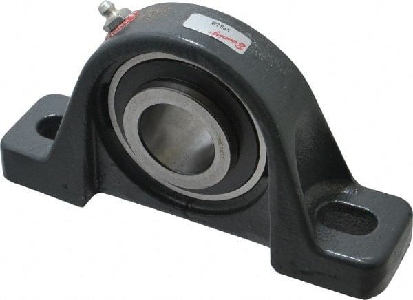 Browning - 1-1/4" ID, 6-3/4" OAL x 3-11/16" OAH Pillow Block - 3,493 Lb Static Cap, 5,782 Lb Dyn Cap, 5" Btw Mnt Hole Ctrs, 1-7/8" Base-to-Ctr Ht, Cast Iron - Exact Tooling