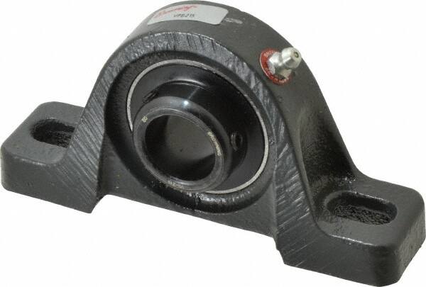 Browning - 15/16" ID, 5-1/2" OAL x 2-13/16" OAH Pillow Block - 1,651 Lb Static Cap, 2,801 Lb Dyn Cap, 4-1/8" Btw Mnt Hole Ctrs, 1-7/16" Base-to-Ctr Ht, Cast Iron - Exact Tooling