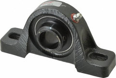 Browning - 15/16" ID, 5-1/2" OAL x 2-13/16" OAH Pillow Block - 1,651 Lb Static Cap, 2,801 Lb Dyn Cap, 4-1/8" Btw Mnt Hole Ctrs, 1-7/16" Base-to-Ctr Ht, Cast Iron - Exact Tooling