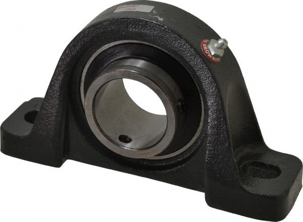 Browning - 1-15/16" ID, 8" OAL x 4-9/16" OAH Pillow Block - 5,216 Lb Static Cap, 7,889 Lb Dyn Cap, 6-15/16" Btw Mnt Hole Ctrs, 2-1/2" Base-to-Ctr Ht, Cast Iron - Exact Tooling