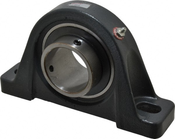 Browning - 2-7/16" ID, 9-1/2" OAL x 5-9/16" OAH Pillow Block - 8,150 Lb Static Cap, 11,789 Lb Dyn Cap, 7-13/32" Btw Mnt Hole Ctrs, 2-3/4" Base-to-Ctr Ht, Cast Iron - Exact Tooling