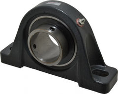 Browning - 2-7/16" ID, 9-1/2" OAL x 5-9/16" OAH Pillow Block - 8,150 Lb Static Cap, 11,789 Lb Dyn Cap, 7-13/32" Btw Mnt Hole Ctrs, 2-3/4" Base-to-Ctr Ht, Cast Iron - Exact Tooling