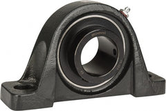 Browning - 1-11/16" ID, 7-3/8" OAL x 4-3/16" OAH Pillow Block - 5,139 Lb Static Cap, 7,901 Lb Dyn Cap, 5-21/32" Btw Mnt Hole Ctrs, 2-1/16" Base-to-Ctr Ht, Cast Iron - Exact Tooling