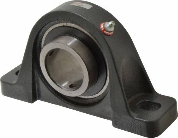 Browning - 2" ID, 8-13/16" OAL x 4-29/32" OAH Pillow Block - 6,601 Lb Static Cap, 9,752 Lb Dyn Cap, 6-15/16" Btw Mnt Hole Ctrs, 2-7/16" Base-to-Ctr Ht, Cast Iron - Exact Tooling