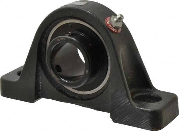 Browning - 1-3/8" ID, 6-3/4" OAL x 3-5/8" OAH Pillow Block - 3,493 Lb Static Cap, 5,782 Lb Dyn Cap, 5" Btw Mnt Hole Ctrs, 1-13/16" Base-to-Ctr Ht, Cast Iron - Exact Tooling