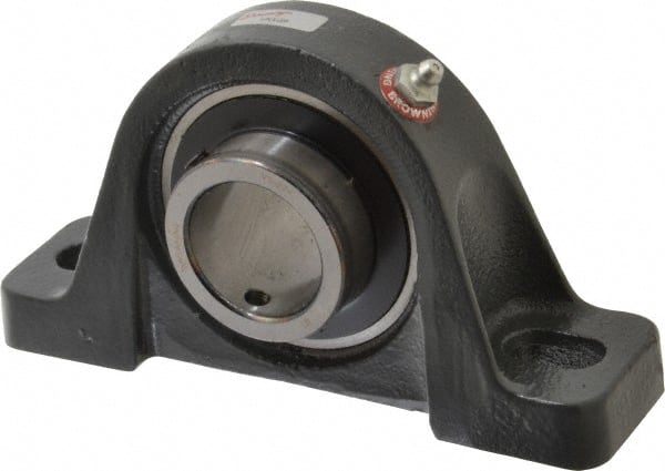 Browning - 1-1/2" ID, 7-1/8" OAL x 3-15/16" OAH Pillow Block - 4,467 Lb Static Cap, 7,340 Lb Dyn Cap, 5-3/8" Btw Mnt Hole Ctrs, 1-15/16" Base-to-Ctr Ht, Cast Iron - Exact Tooling