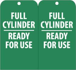 NMC - 3" High x 6" Long, FULL CYLINDER-READY FOR USE, English Safety & Facility Accident Prevention Tag - Tag Header: Notice, 2 Sides, Green & White Unrippable Vinyl - Exact Tooling