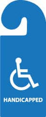 NMC - 8-1/4 Inch High x 3-1/4 Inch Wide, HANDICAPPED Parking/Vehicle Hang Tag - 1 Side, Plastic, Blue, English - Exact Tooling