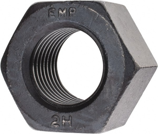 Value Collection - 2-8 UN Steel Right Hand Heavy Hex Nut - 3-1/8" Across Flats, 1-31/32" High, Uncoated, 2B Class of Fit - Exact Tooling