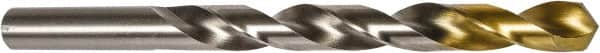 DORMER - 35/64" 118° High Speed Steel Jobber Drill - TiN Finish, Right Hand Cut, 6-5/8" OAL, Split Point - Exact Tooling