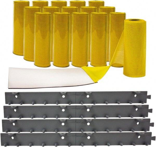 Aleco - 8' Door Width x 8' Door Height Vinyl Smooth Mesh Insect Barrier - Yellow Top & Clear Bottom - Exact Tooling