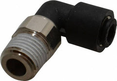 Legris - 6mm Outside Diam, 1/4 BSPT, Nylon Push-to-Connect Tube Male Swivel Elbow - 290 Max psi, Tube to Male BSPT Connection, Buna Nitrile O-Ring - Exact Tooling